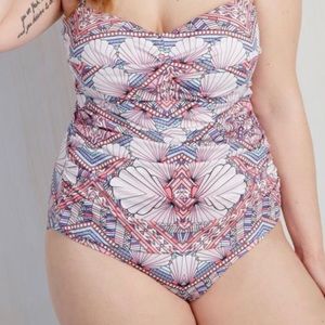 Geometric Mermaid One Piece Swimsuit